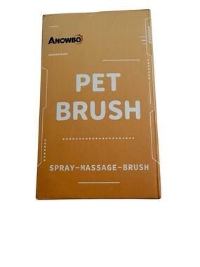 ANOWBO Pet Cat Steam Grooming Brush. USB Spray Massage Brush. Orange and green.